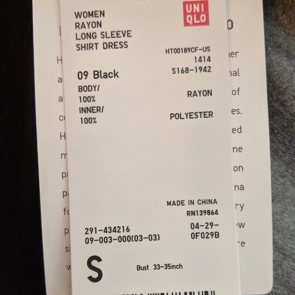 NWT HANA TAJIMA BLACK RAYON LONG-SLEEVE DRESS - Picture 9 of 12